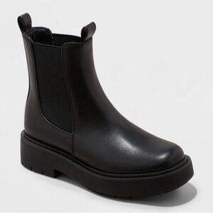 NWOT A New Day - A New Day Women's Faux Leather Ankle Chelsea Boots Black